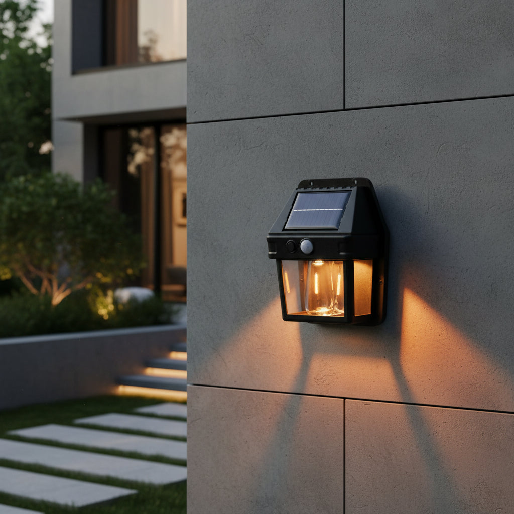 18w Solar Wall Double Lights  Lamp With 2 Modes  Motion Sensor (1 Pc)