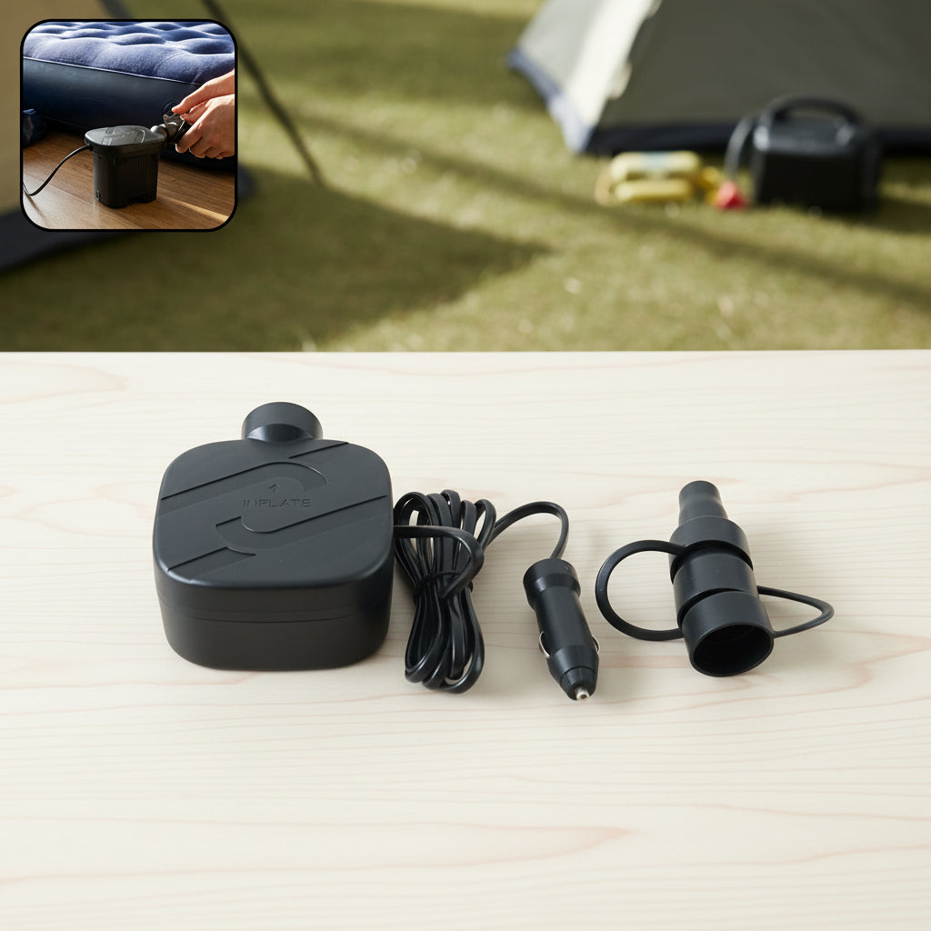 Portable Electric Air Pump Inflator Set With Car Charging Adapter (1 Set)